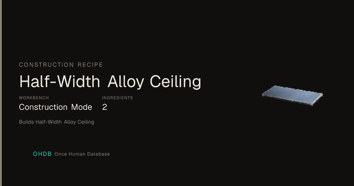 Half-Width Alloy Ceiling