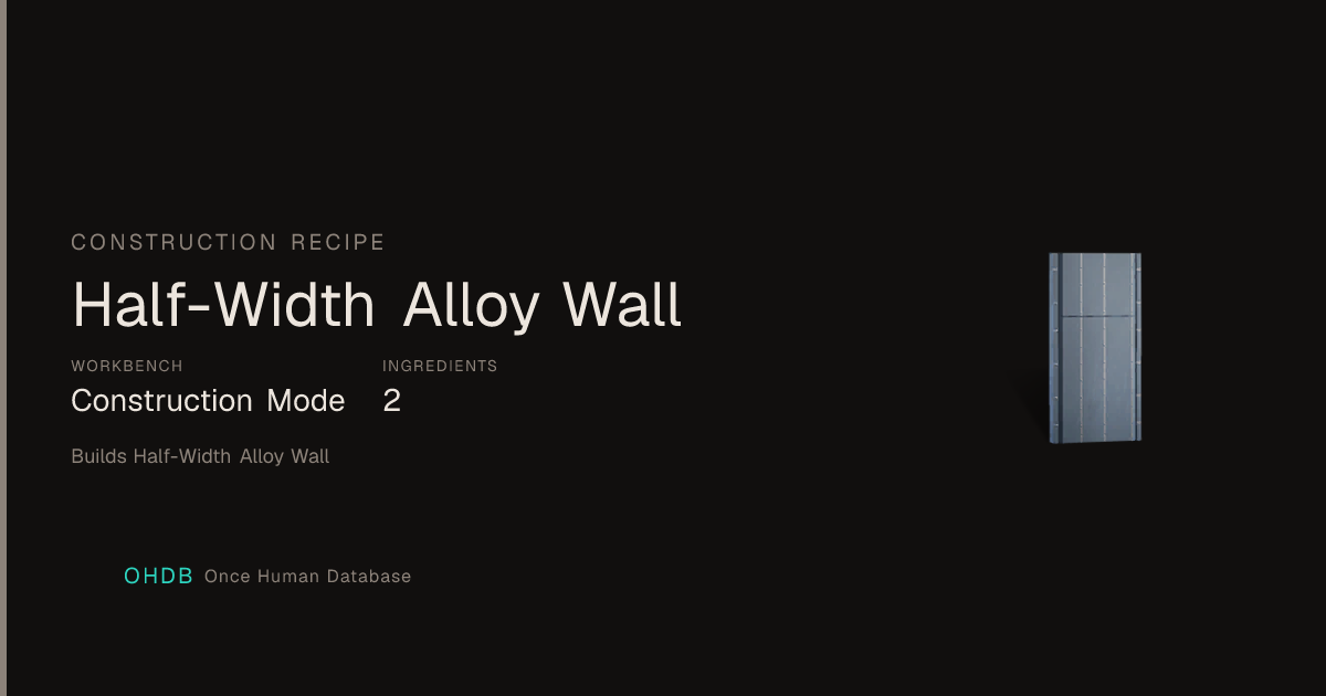 Half-Width Alloy Wall
