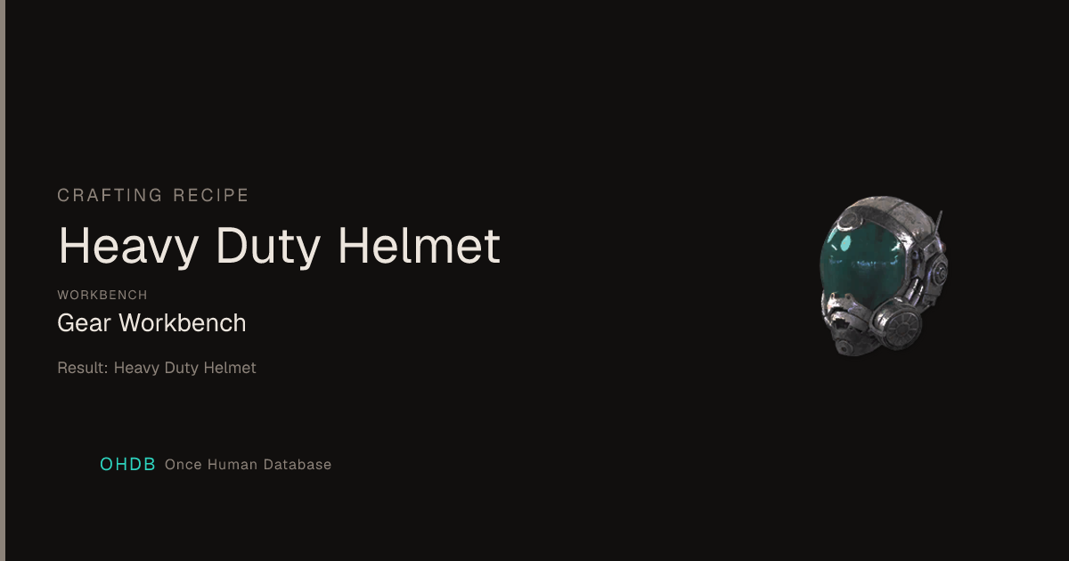 Heavy Duty Helmet