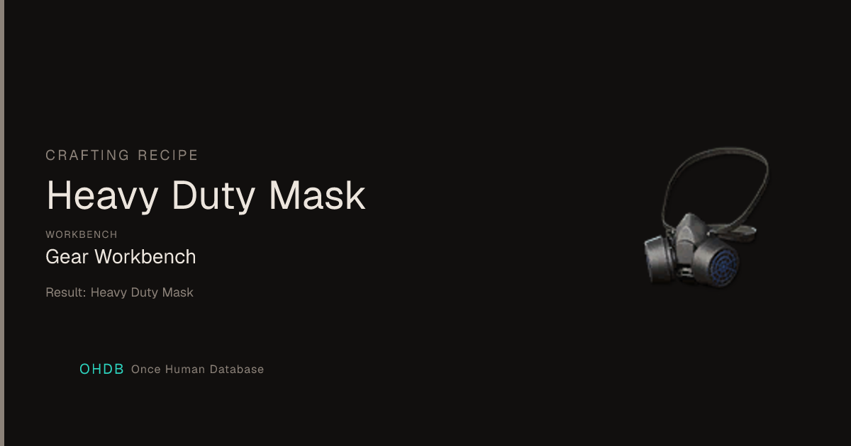 Heavy Duty Mask