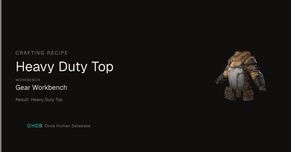Heavy Duty Top