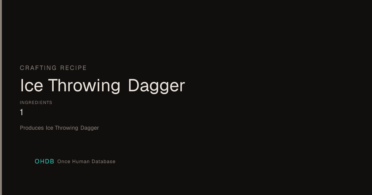 Ice Throwing Dagger