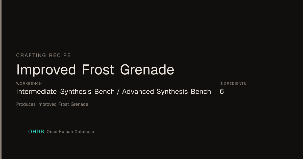Improved Frost Grenade