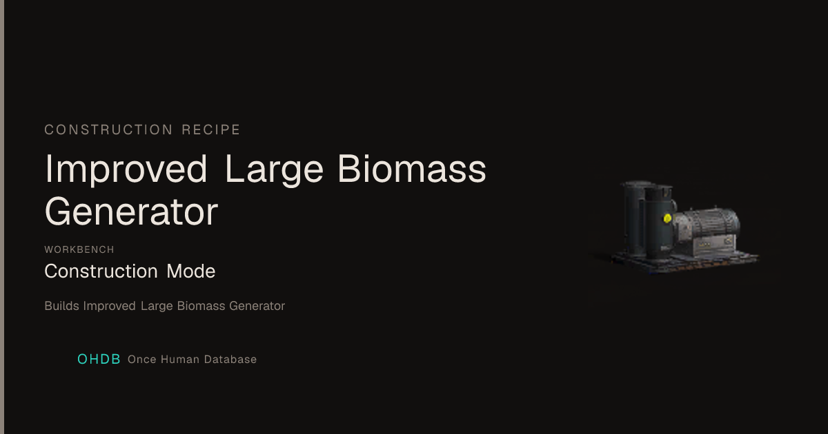 Improved Large Biomass Generator