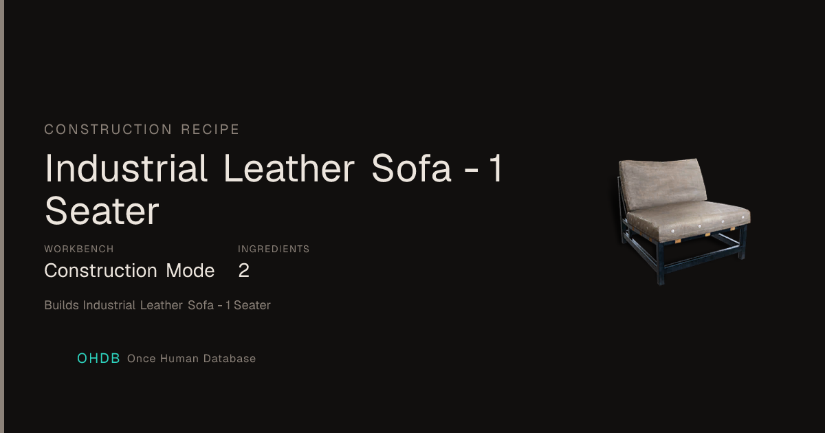 Industrial Leather Sofa - 1 Seater