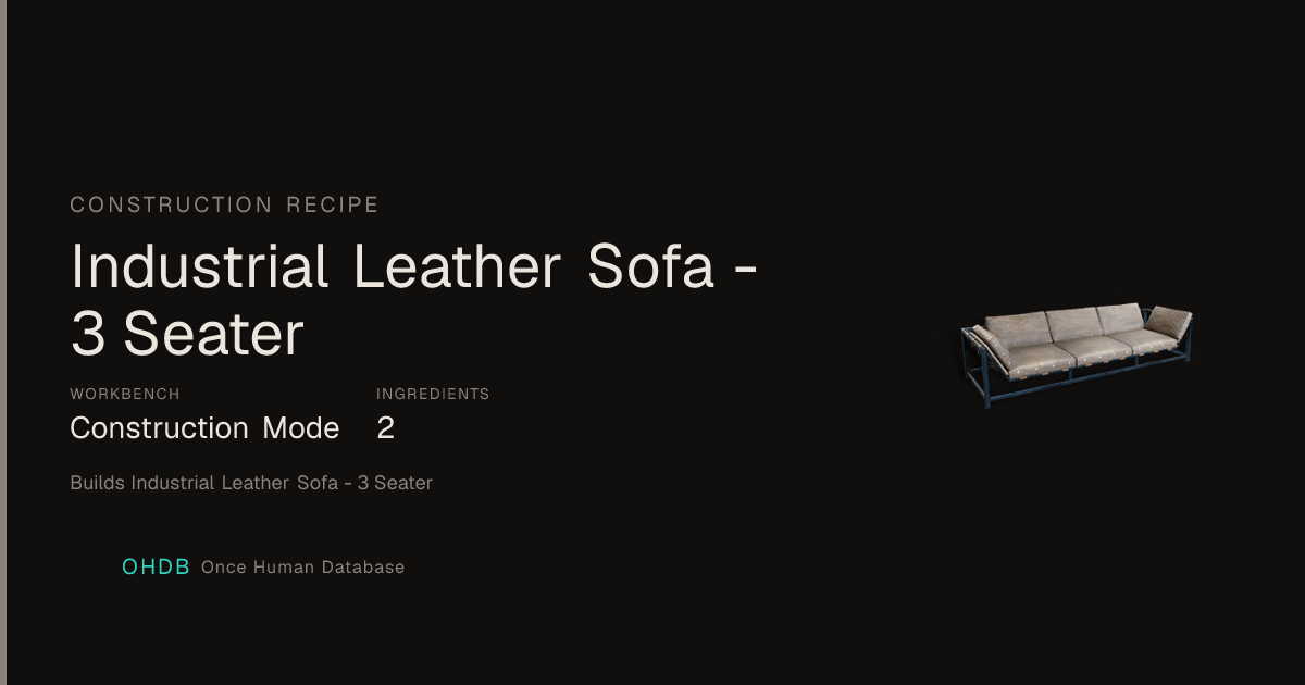 Industrial Leather Sofa - 3 Seater