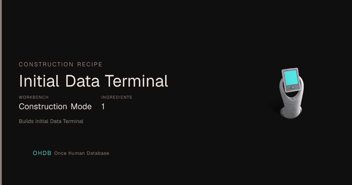 Initial Data Terminal