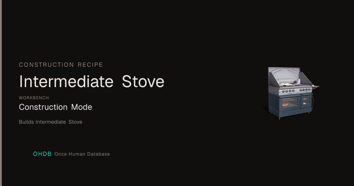 Intermediate Stove