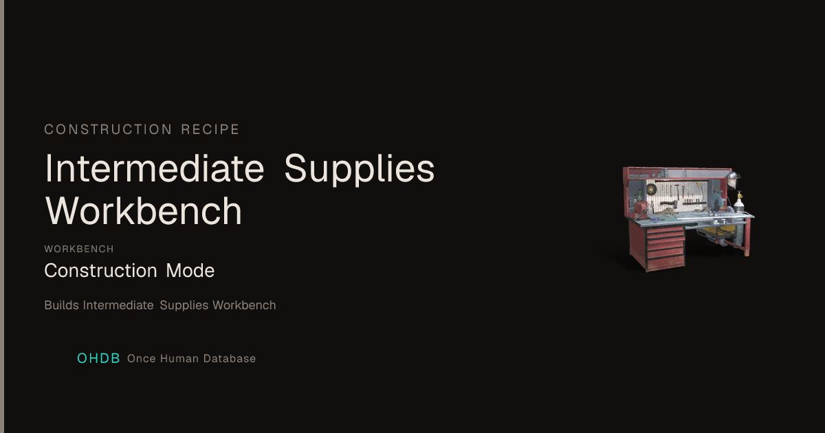 Intermediate Supplies Workbench