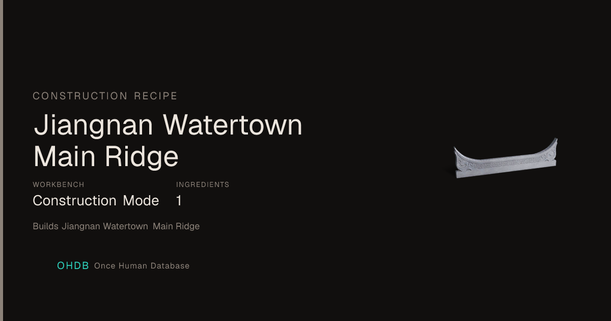 Jiangnan Watertown Main Ridge
