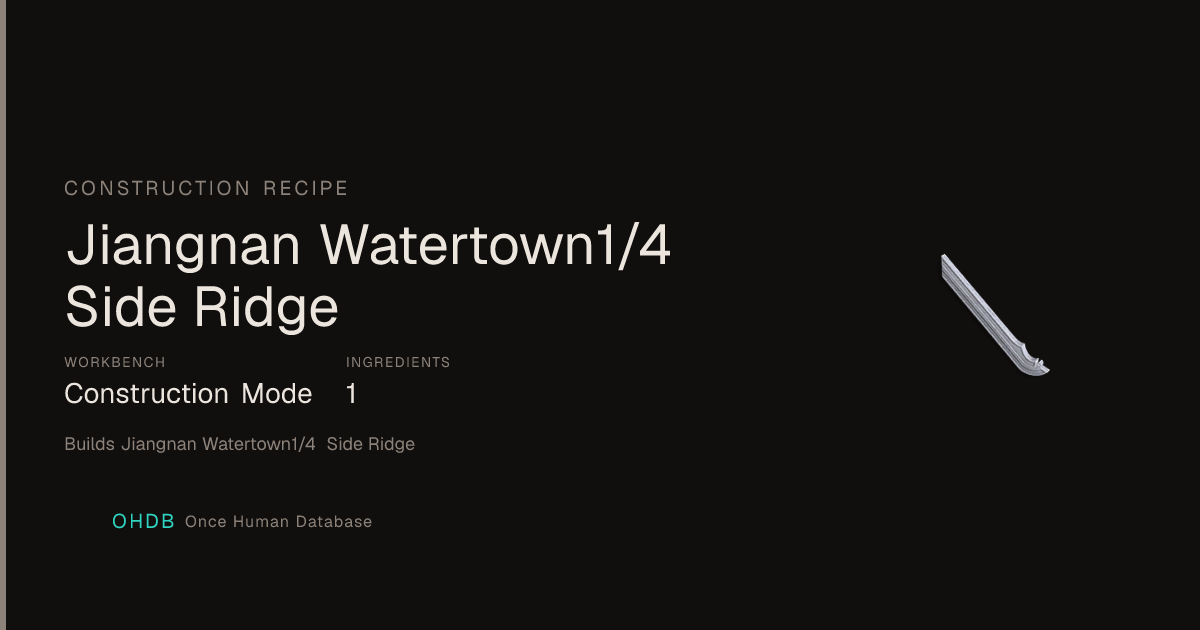 Jiangnan Watertown1/4 Side Ridge