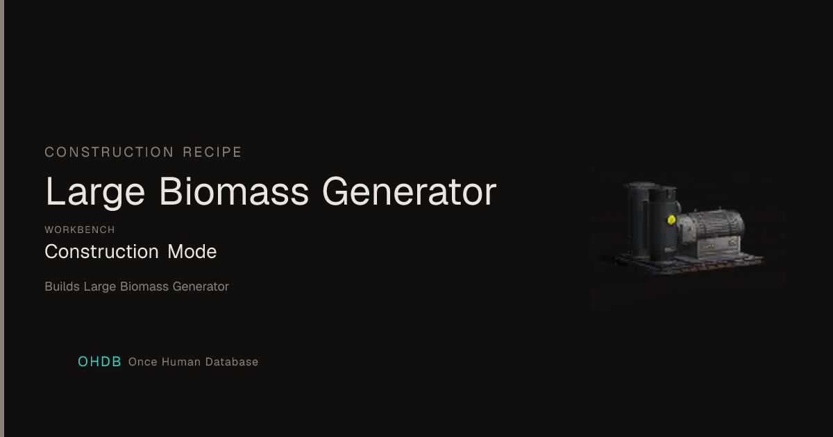 Large Biomass Generator
