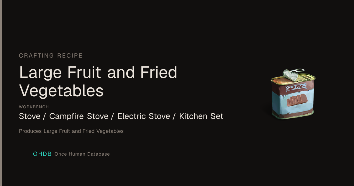 Large Fruit and Fried Vegetables