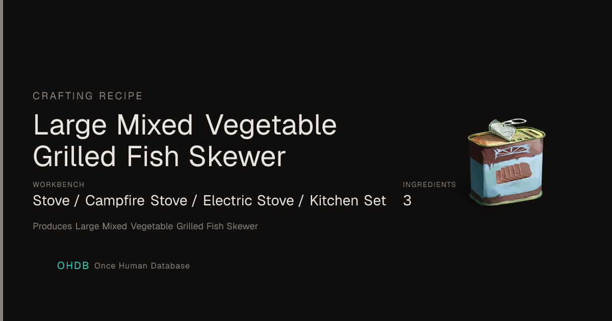 Large Mixed Vegetable Grilled Fish Skewer