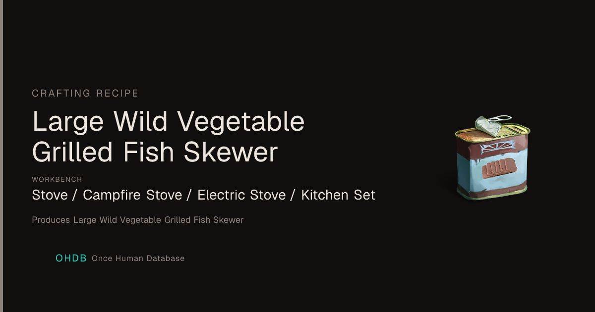 Large Wild Vegetable Grilled Fish Skewer