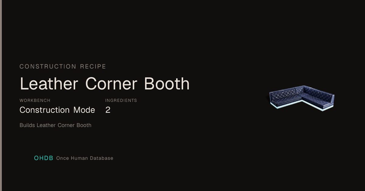 Leather Corner Booth