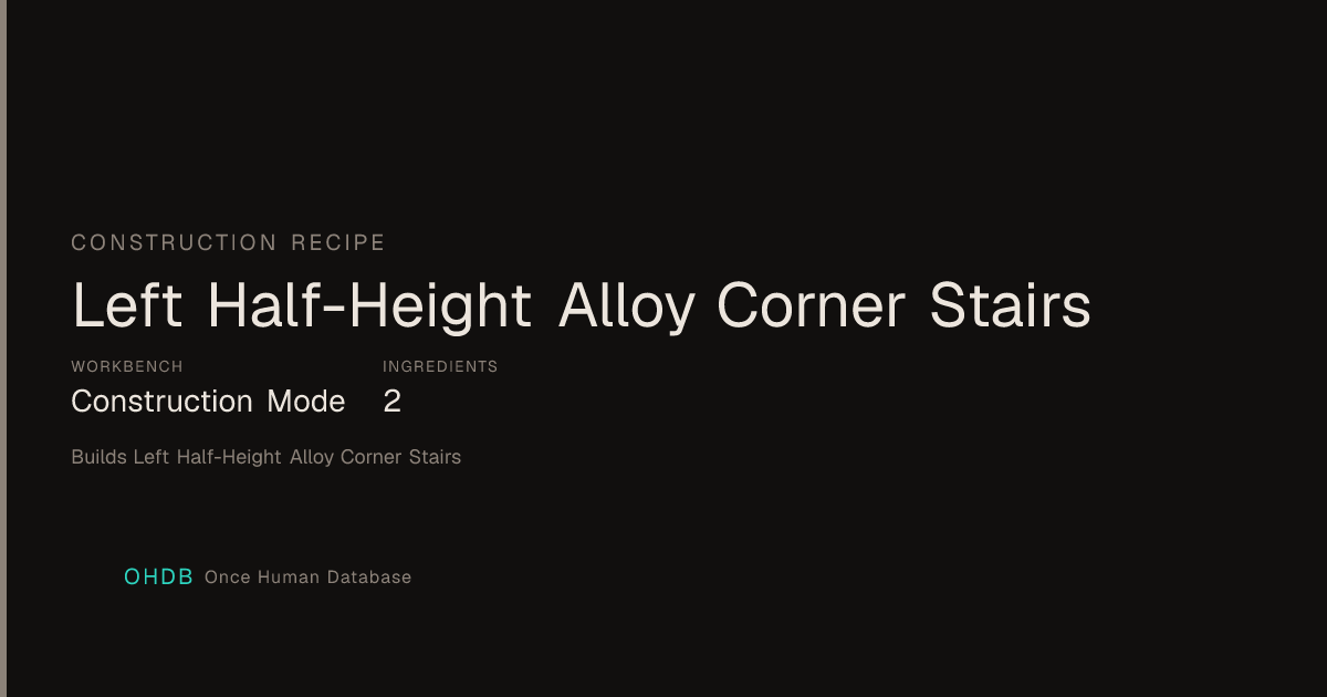 Left Half-Height Alloy Corner Stairs