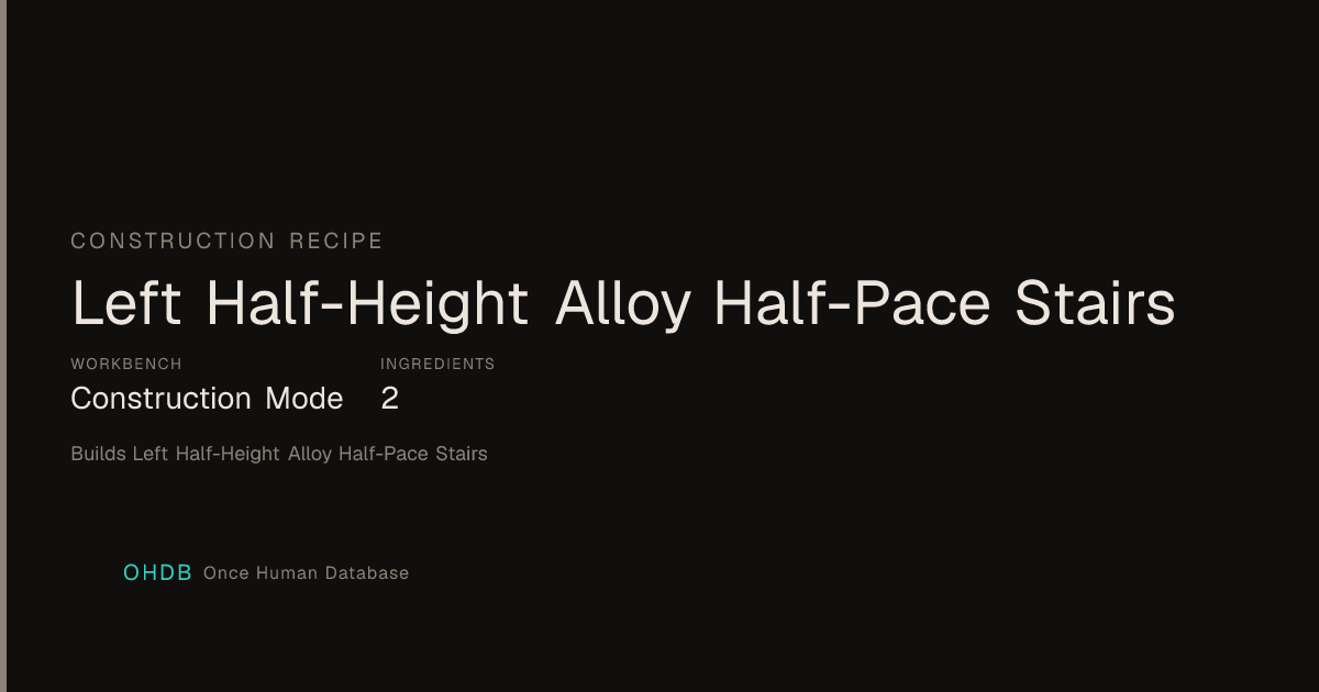 Left Half-Height Alloy Half-Pace Stairs