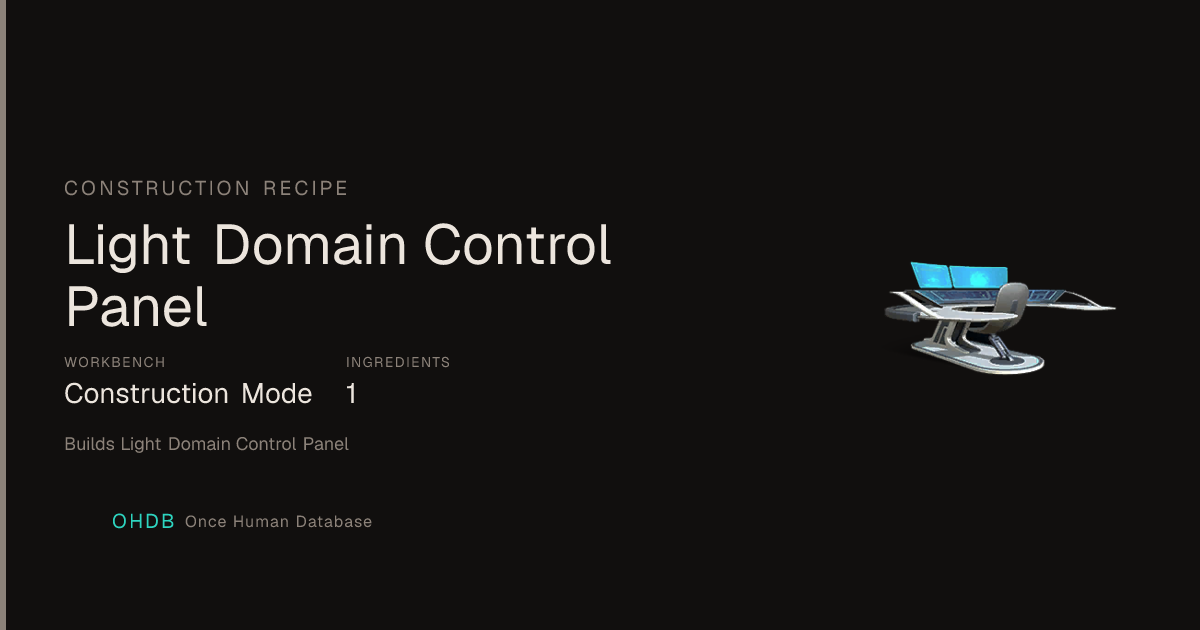 Light Domain Control Panel