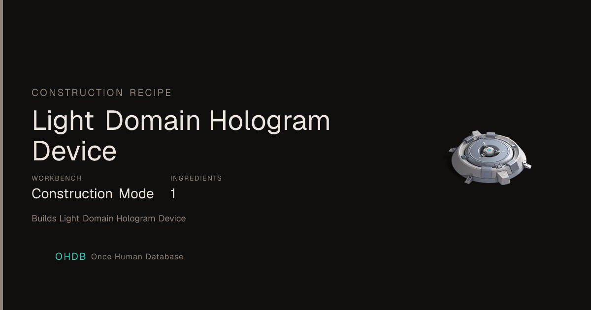 Light Domain Hologram Device
