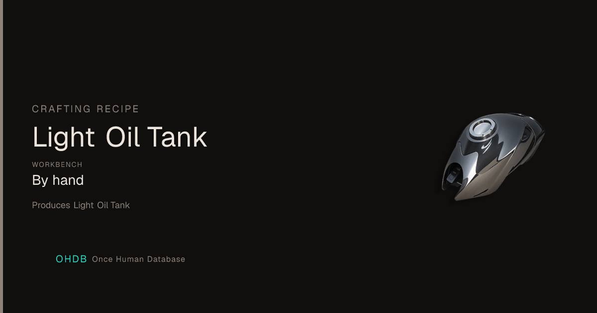 Light Oil Tank