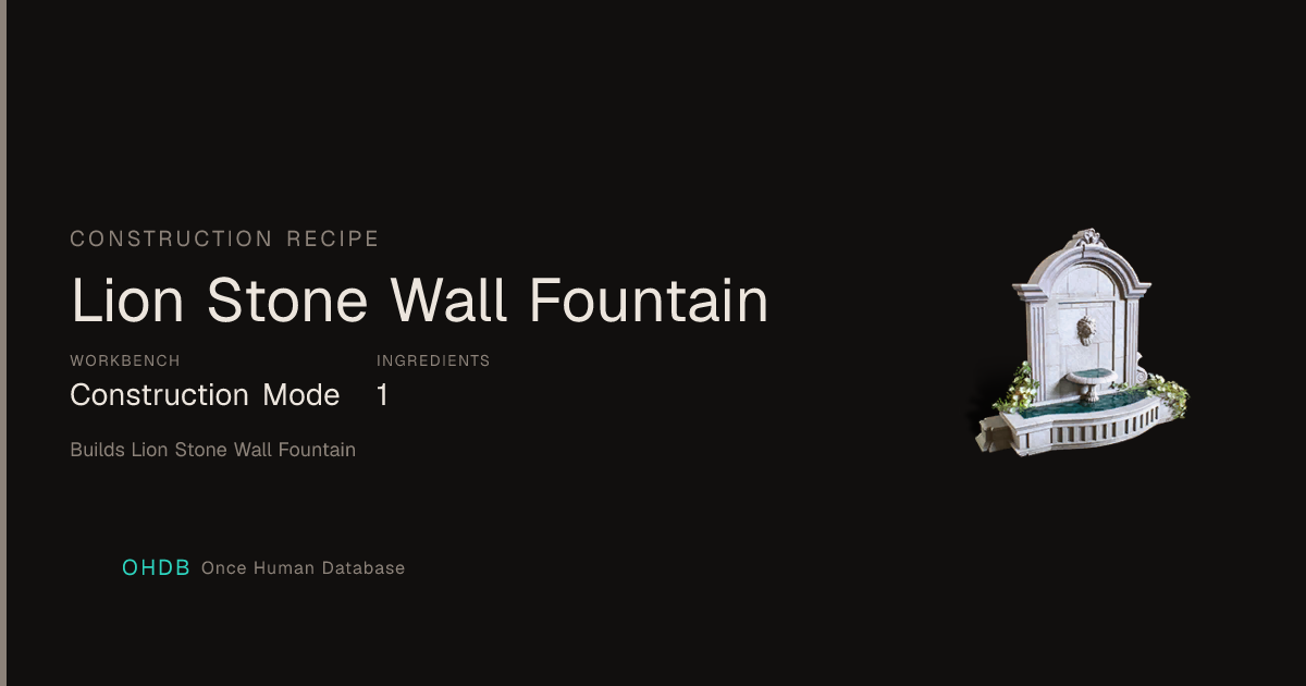 Lion Stone Wall Fountain