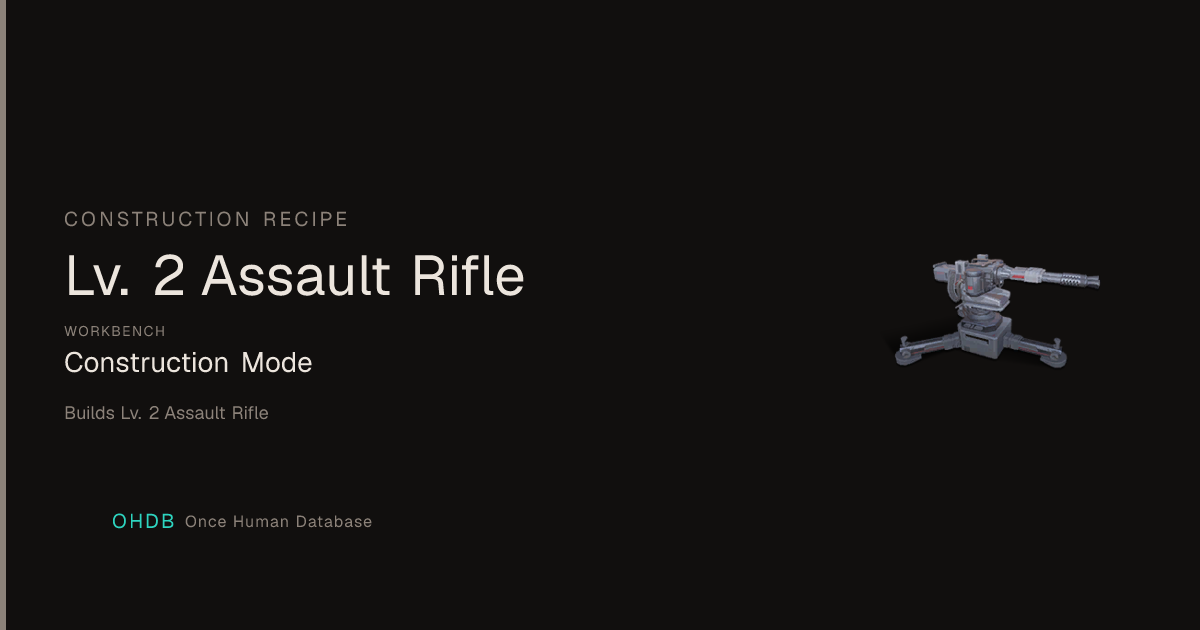 Lv. 3 Assault Rifle