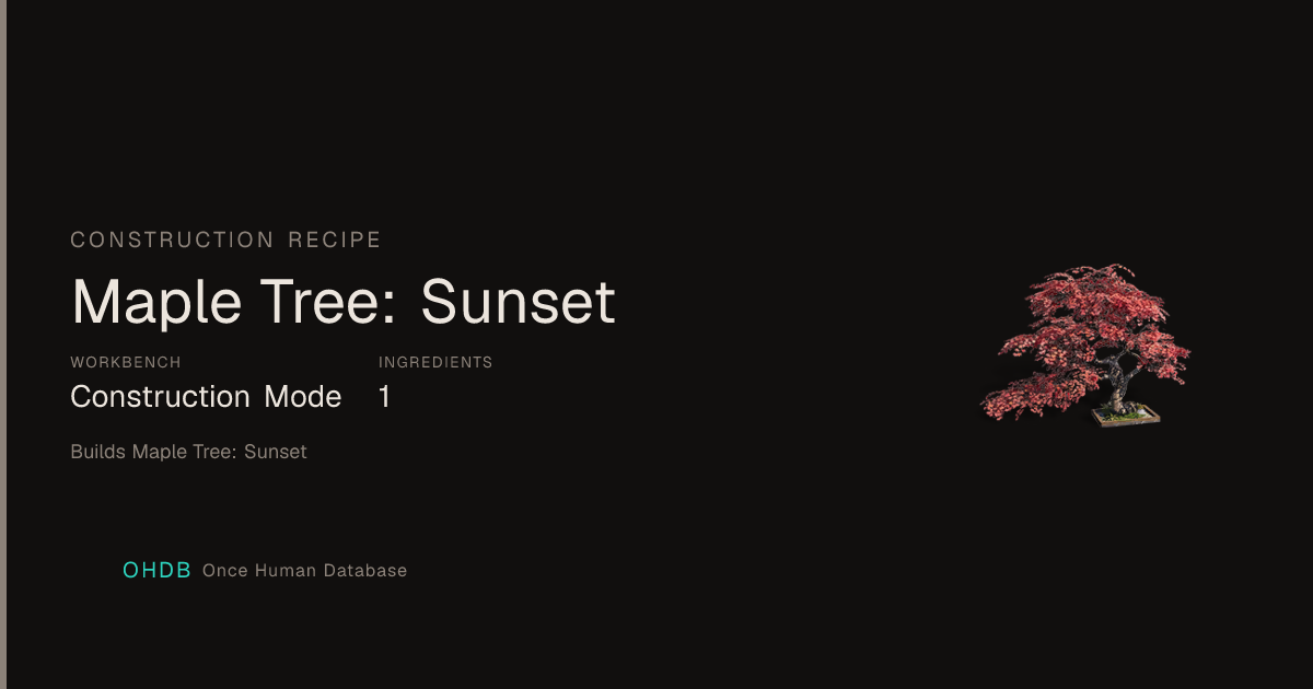 Maple Tree: Sunset