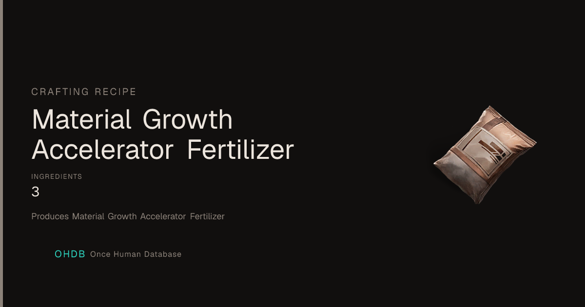 Material Growth Accelerator Fertilizer