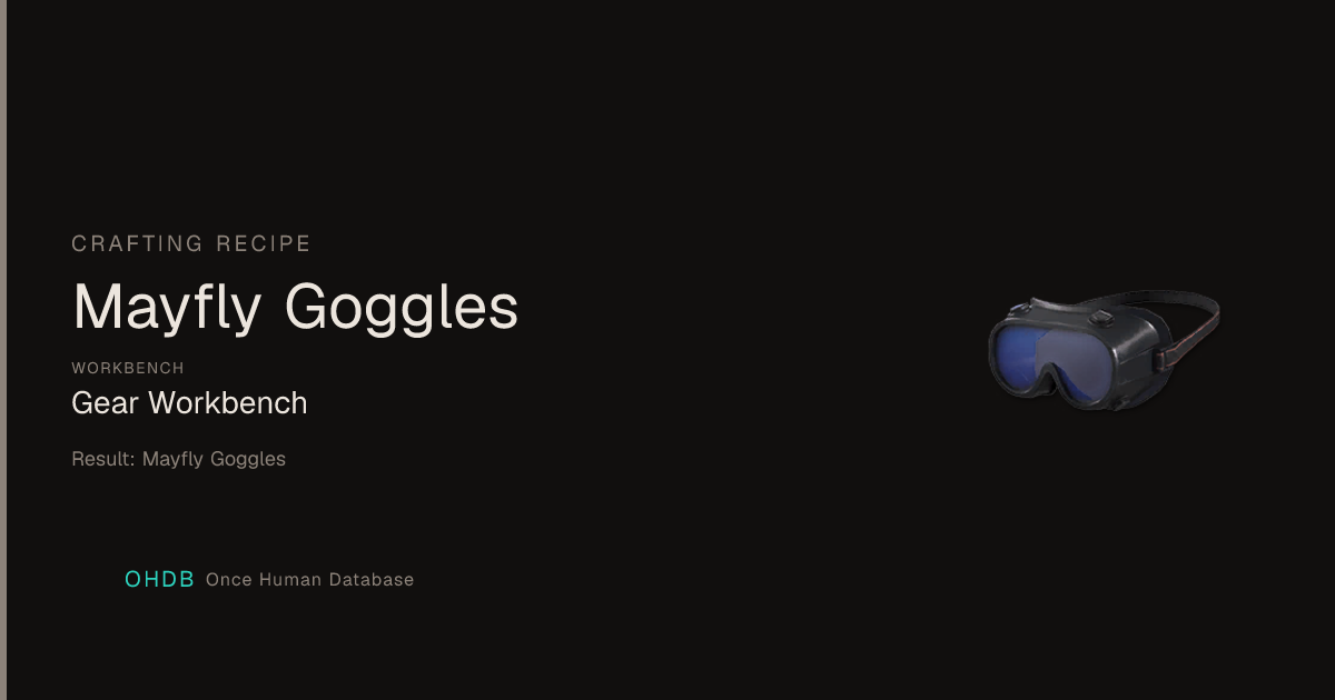 Mayfly Goggles