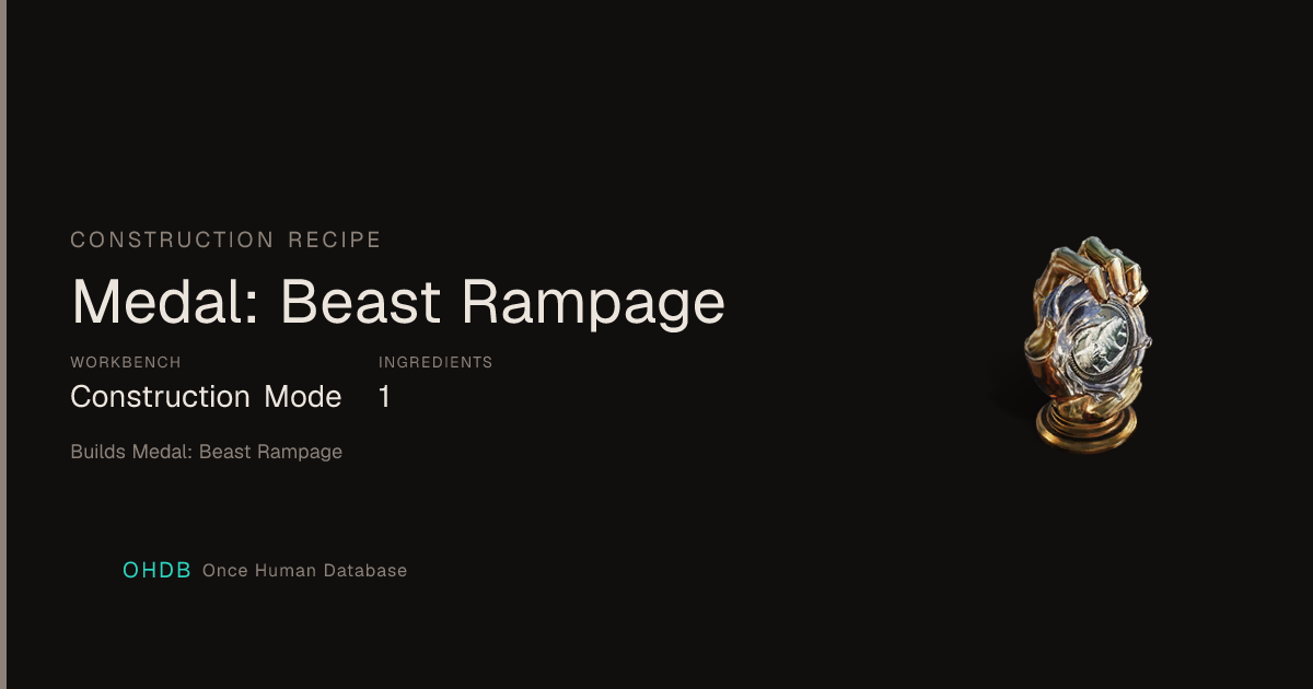 Medal: Beast Rampage