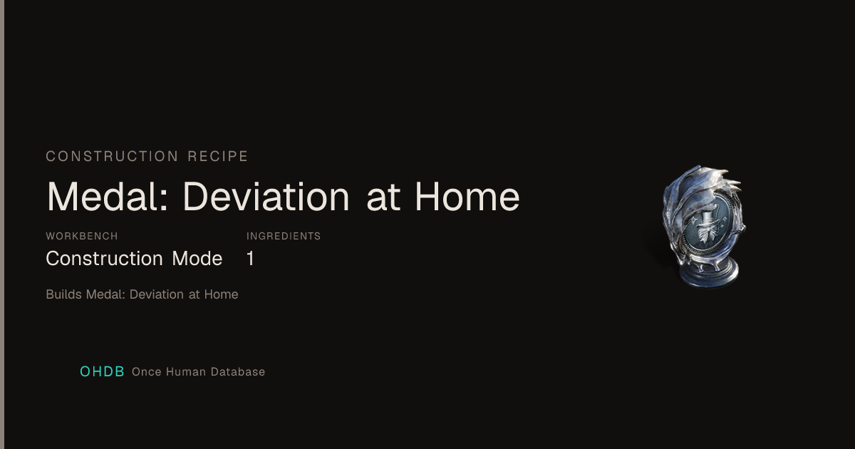 Medal: Deviation at Home