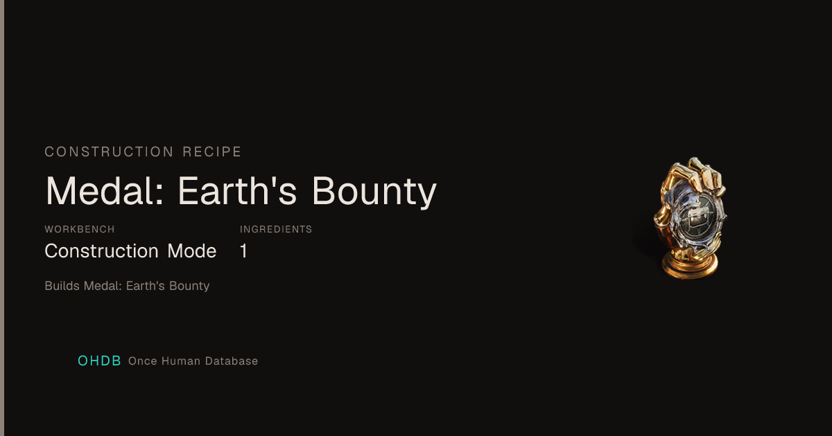 Medal: Earth's Bounty