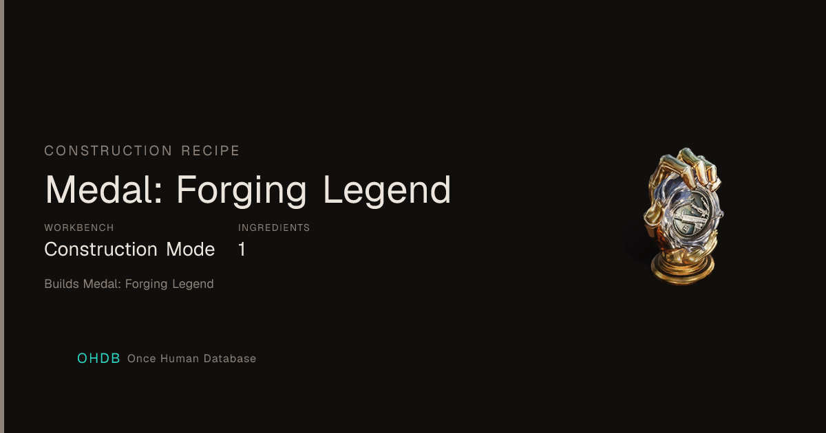 Medal: Forging Legend