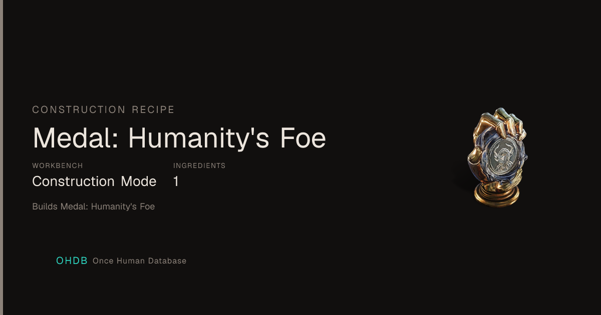 Medal: Humanity's Foe