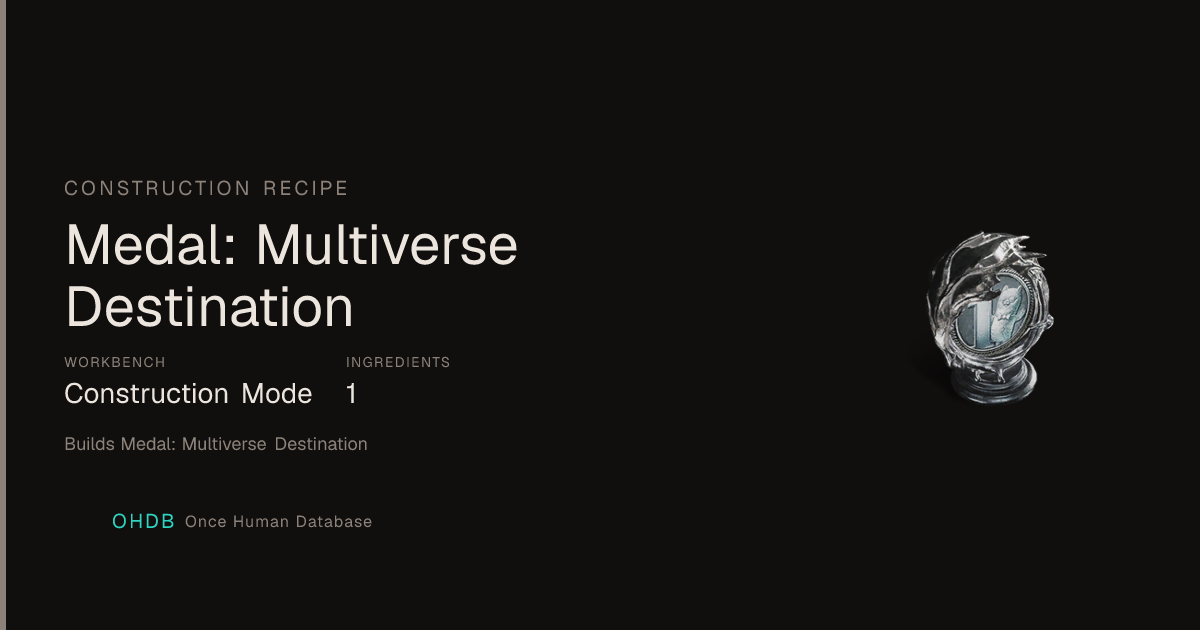 Medal: Multiverse Destination
