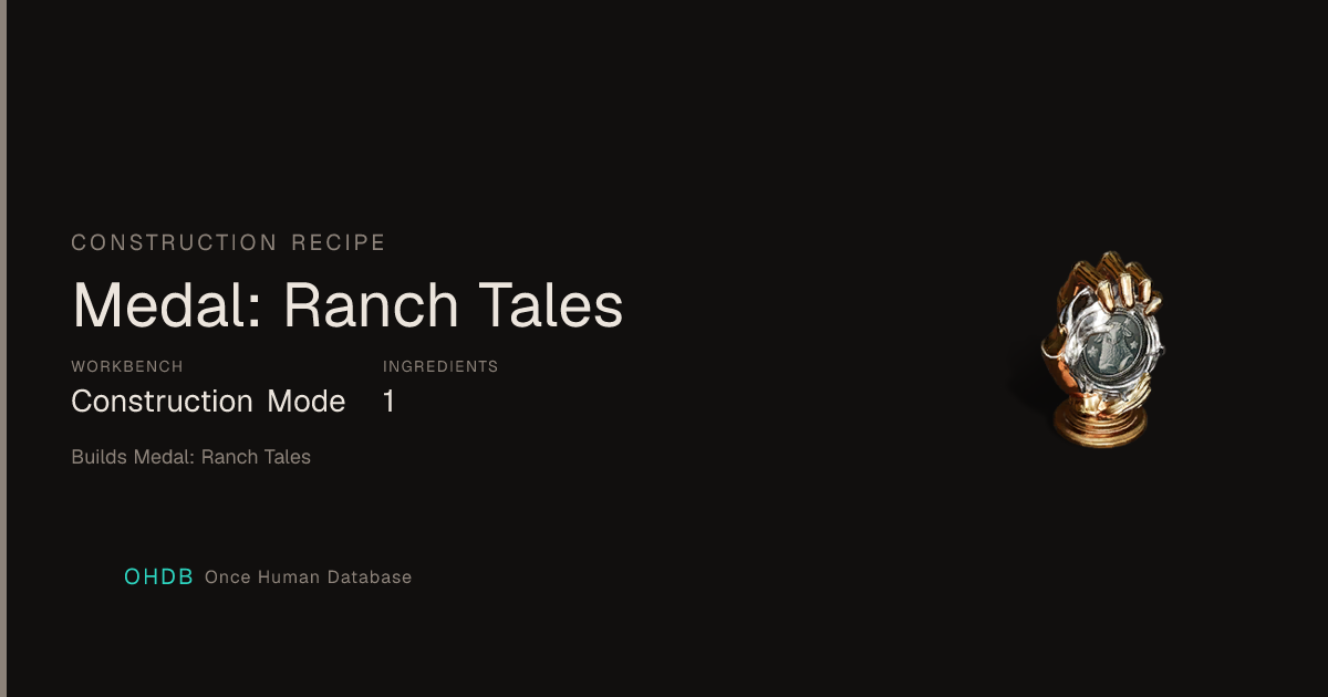 Medal: Ranch Tales