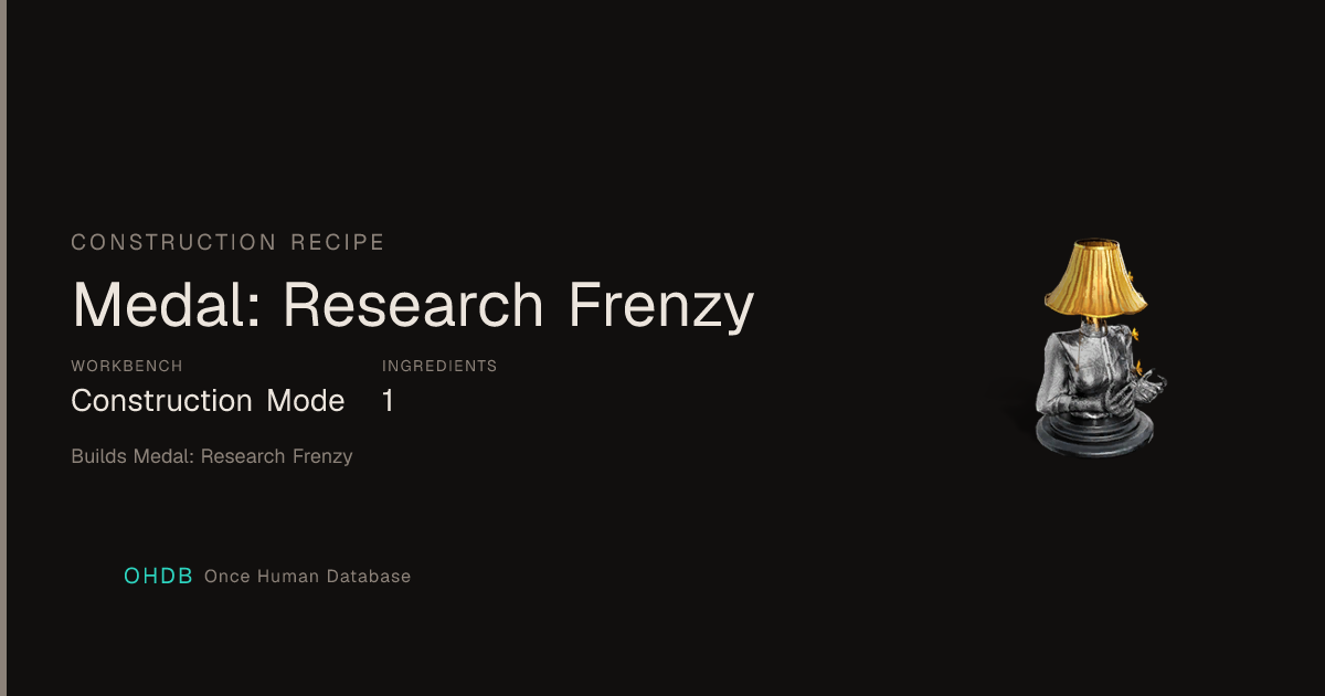 Medal: Research Frenzy