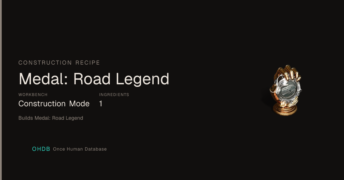 Medal: Road Legend