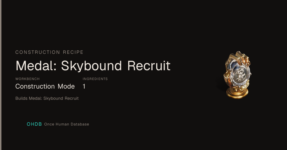 Medal: Skybound Recruit