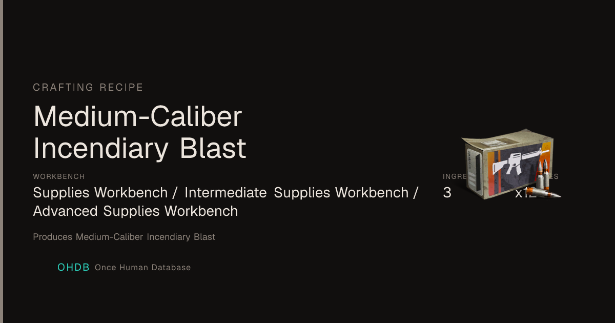 Medium-Caliber Incendiary Blast