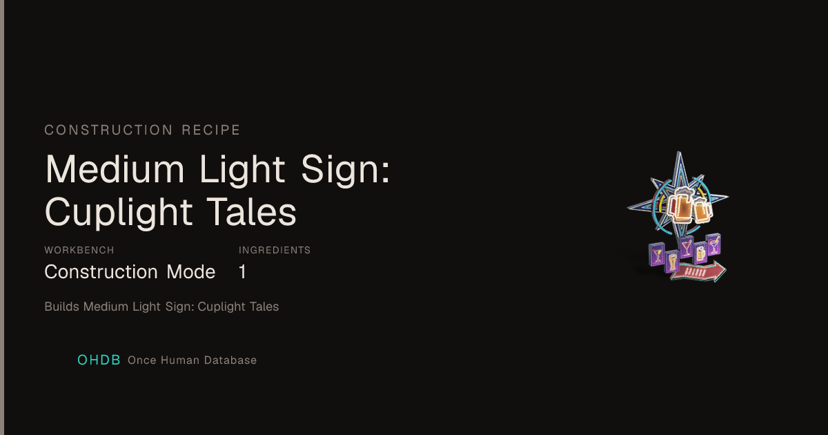 Medium Light Sign: Cuplight Tales