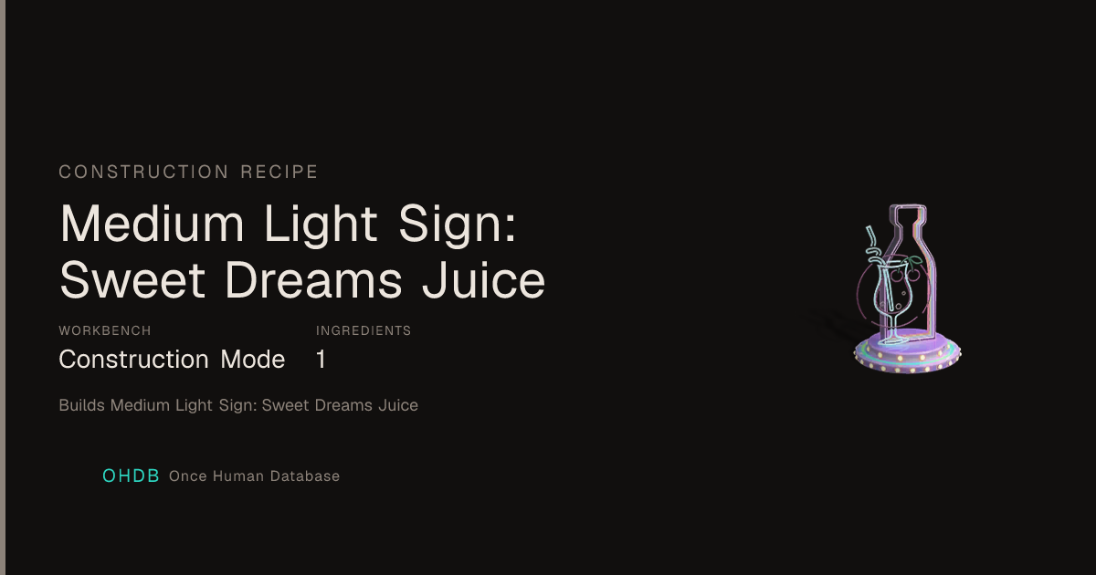 Medium Light Sign: Sweet Dreams Juice