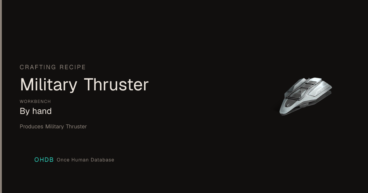 Military Thruster