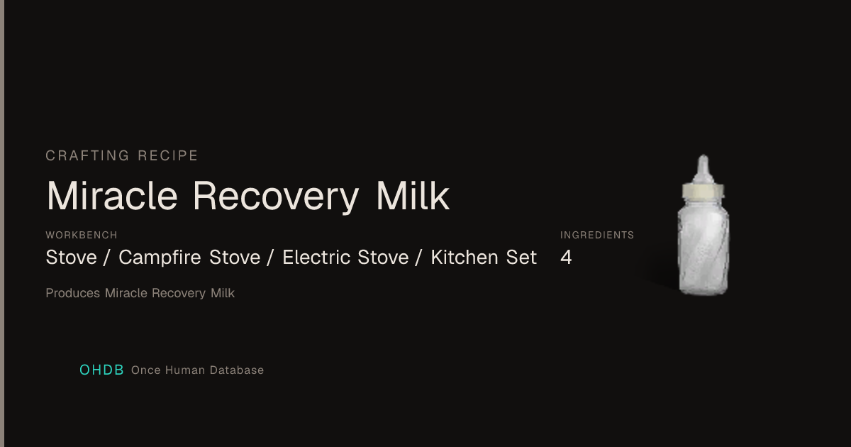 Miracle Recovery Milk