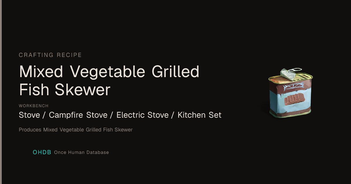 Mixed Vegetable Grilled Fish Skewer