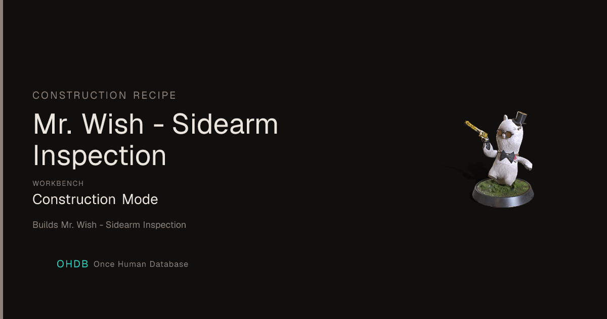 Mr. Wish - Sidearm Inspection