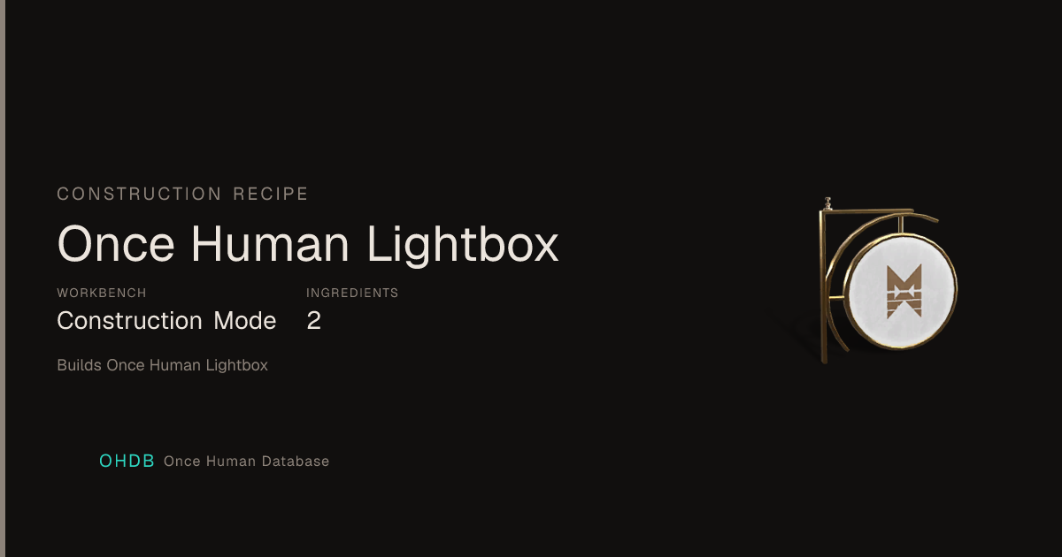 Once Human Lightbox