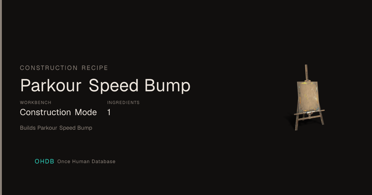Parkour Speed Bump