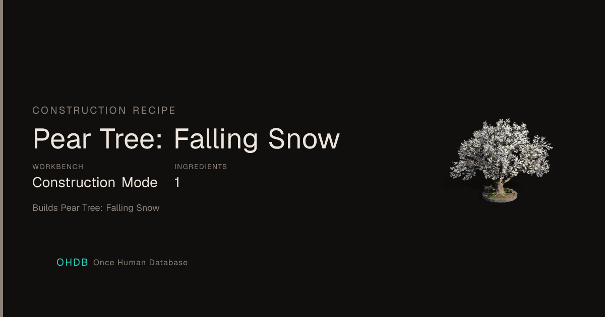Pear Tree: Falling Snow